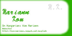 mariann kom business card